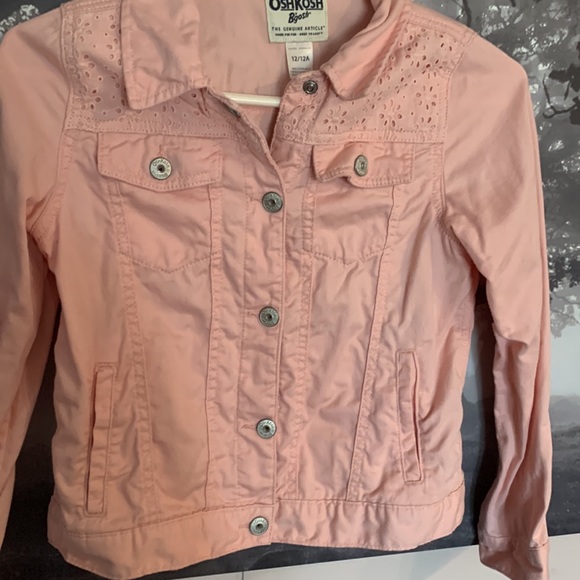 Carter’s Osh Kosh light pink jean jacket NWOT 12/12A - Picture 3 of 7